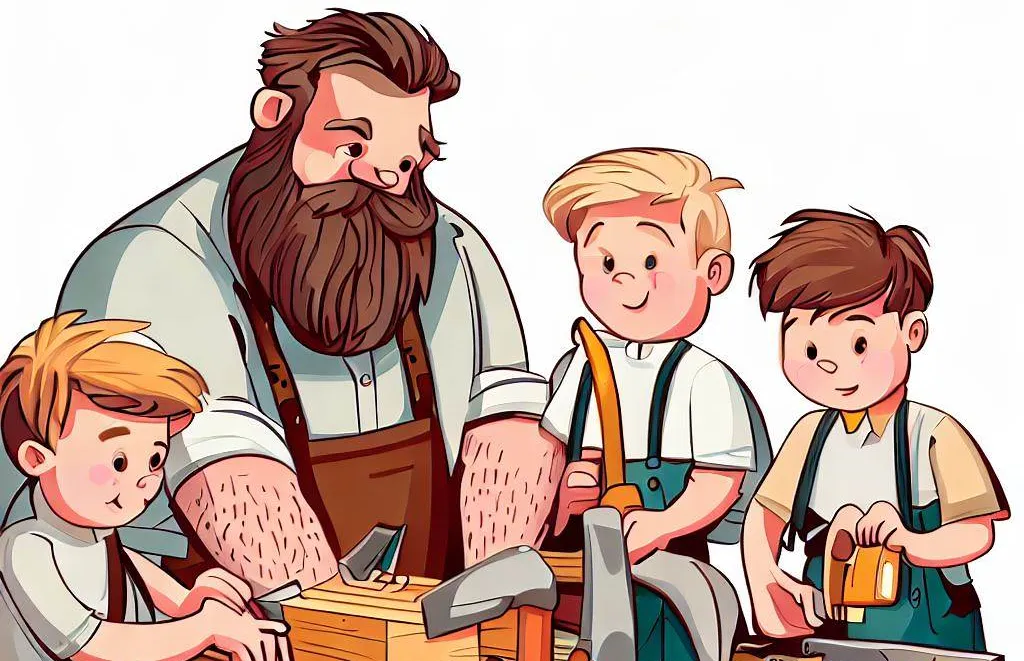 The Faithful Craftsmen family in the workshop